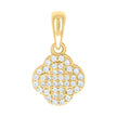 925 Sterling Silver Yellow-tone Womens Cubic-Zirconia Clover Goodluck Charm Pendant