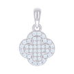 925 Sterling Silver Womens Cubic-Zirconia Clover Goodluck Charm Pendant