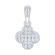 925 Sterling Silver Womens Cubic-Zirconia Clover Goodluck Charm Pendant