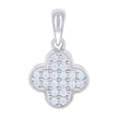 925 Sterling Silver Yellow-tone Womens Cubic-Zirconia Clover Goodluck Charm Pendant