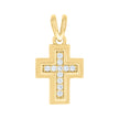 925 Sterling Silver Yellow-tone Unisex Round Cubic-Zirconia Cross Religious Charm Pendant