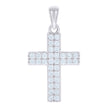 925 Sterling Silver Unisex Cubic-Zirconia Cross Religious Charm Pendant