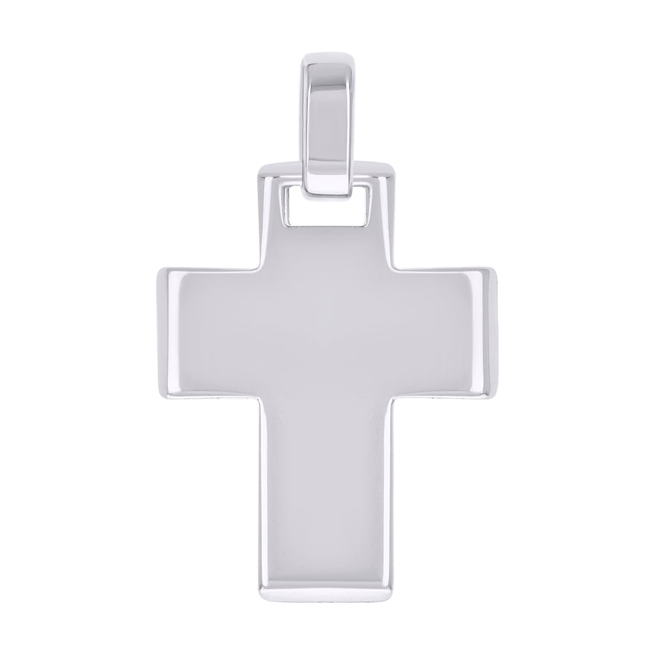 925 Sterling Silver Unisex Without CZ Cross Religious Charm Pendant