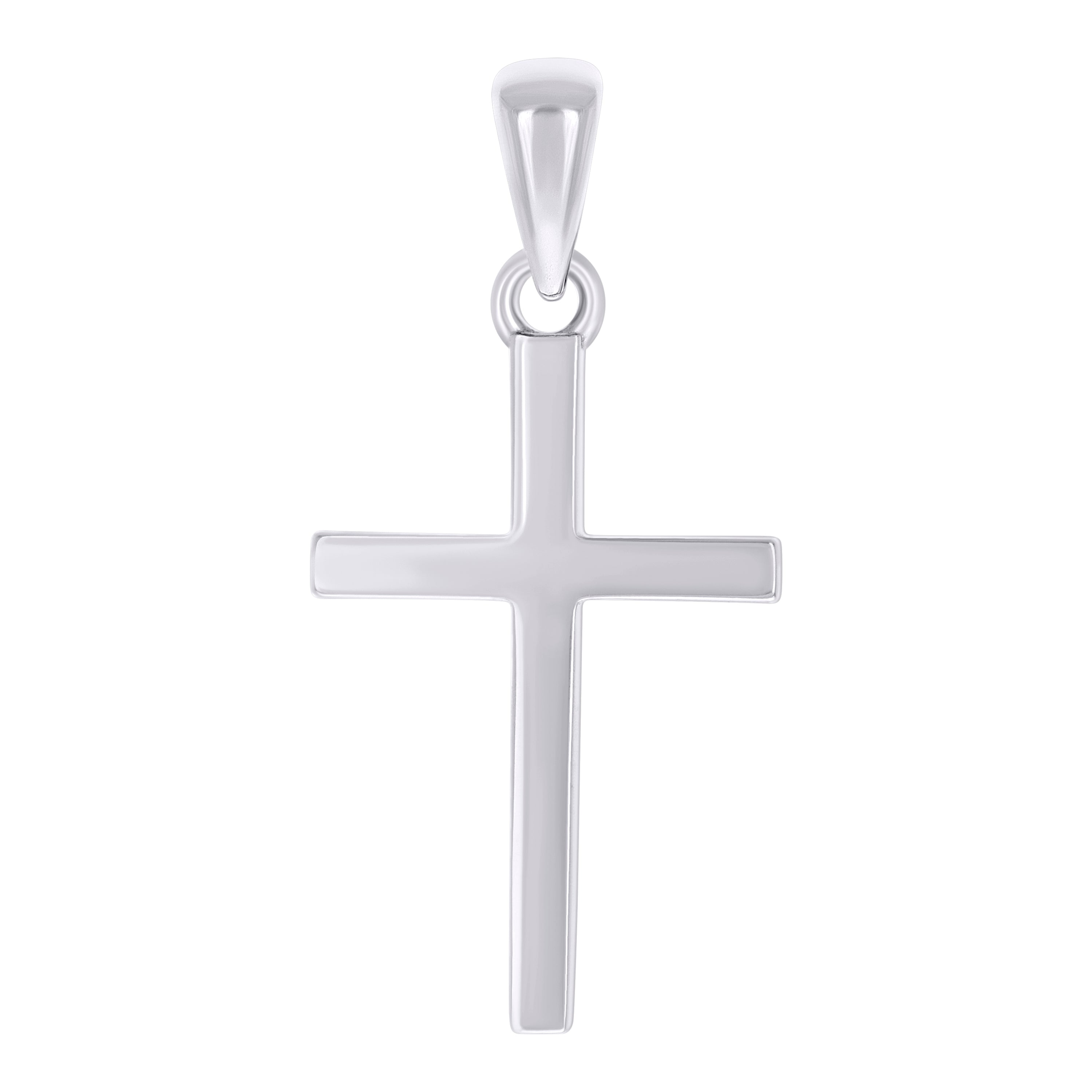 925 Sterling Silver Unisex Without CZ Cross Religious Charm Pendant