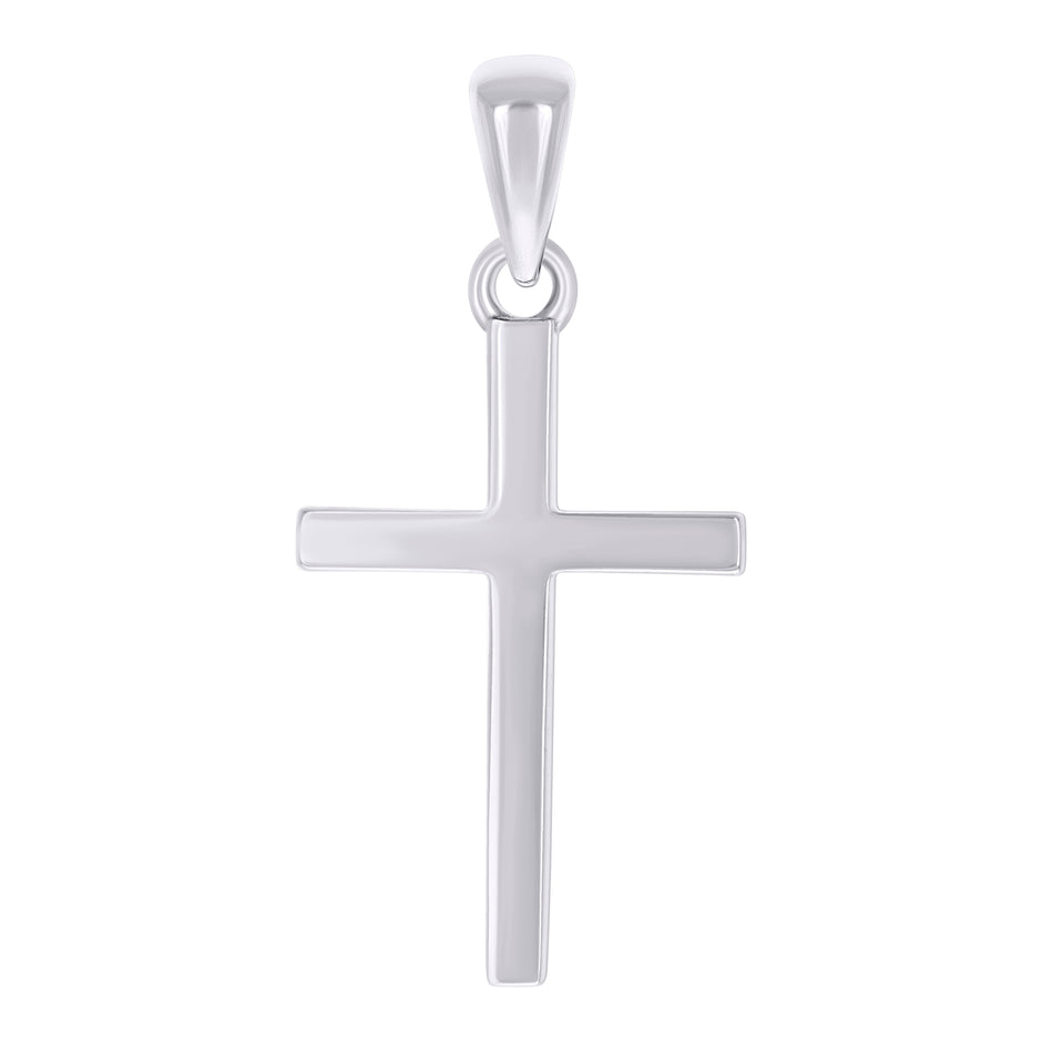 925 Sterling Silver Unisex Without CZ Cross Religious Charm Pendant