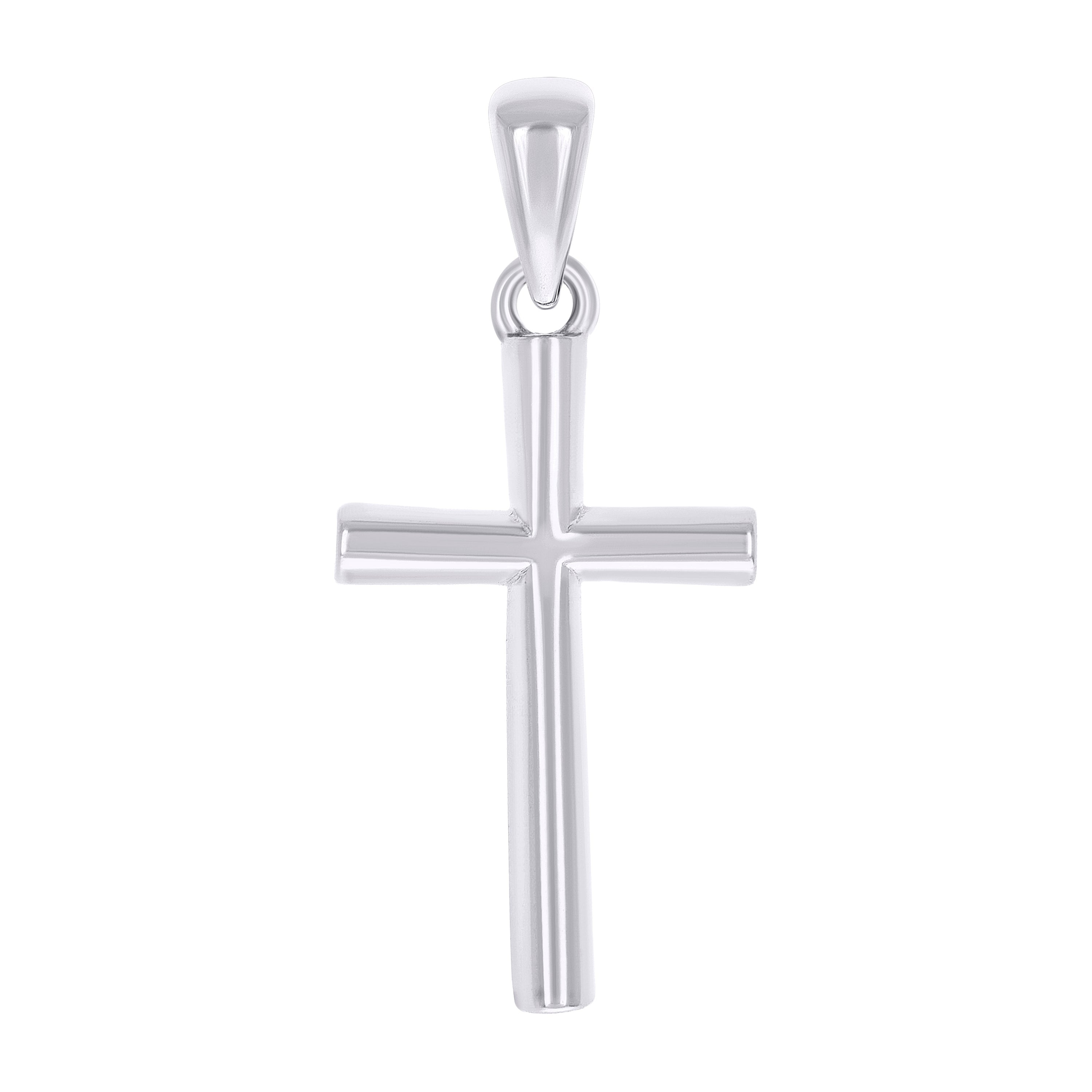 925 Sterling Silver Unisex Without CZ Cross Religious Charm Pendant