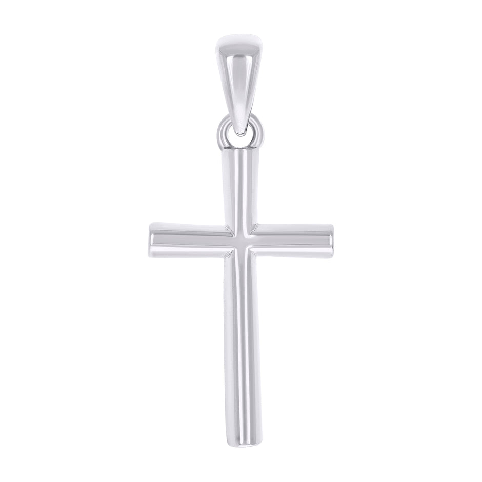 925 Sterling Silver Unisex Without CZ Cross Religious Charm Pendant