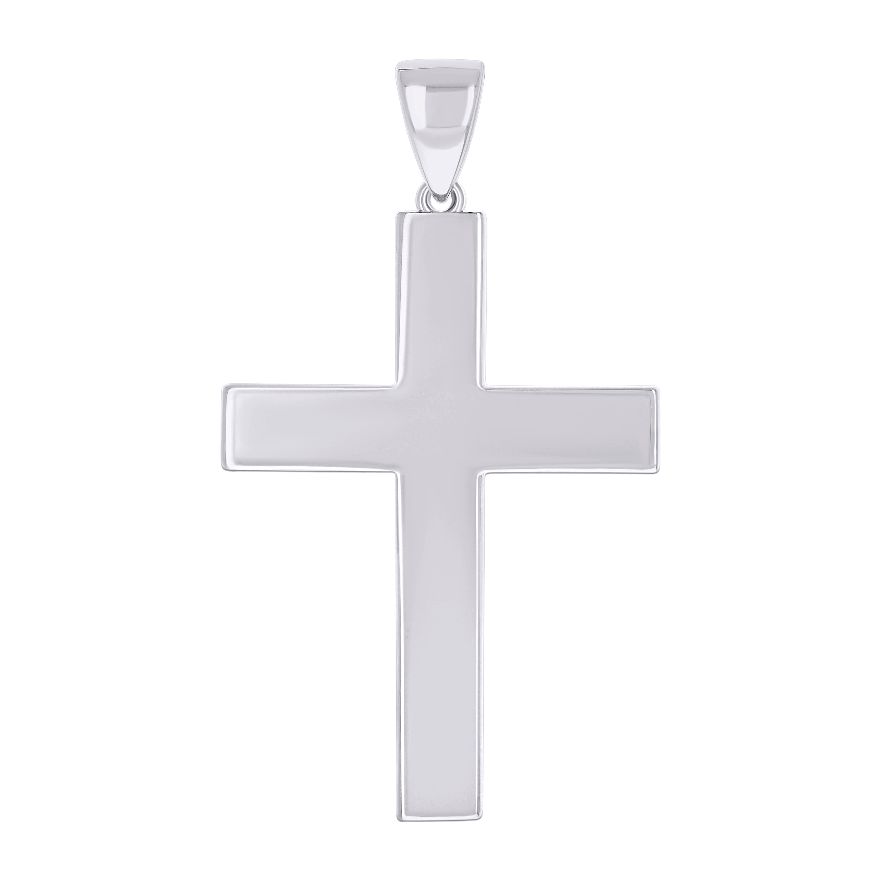 925 Sterling Silver Unisex Without CZ Cross Religious Charm Pendant