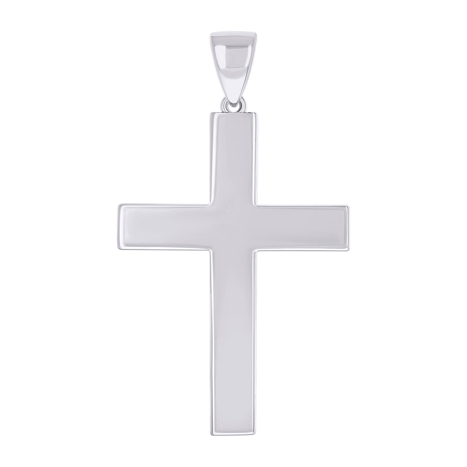 925 Sterling Silver Unisex Without CZ Cross Religious Charm Pendant