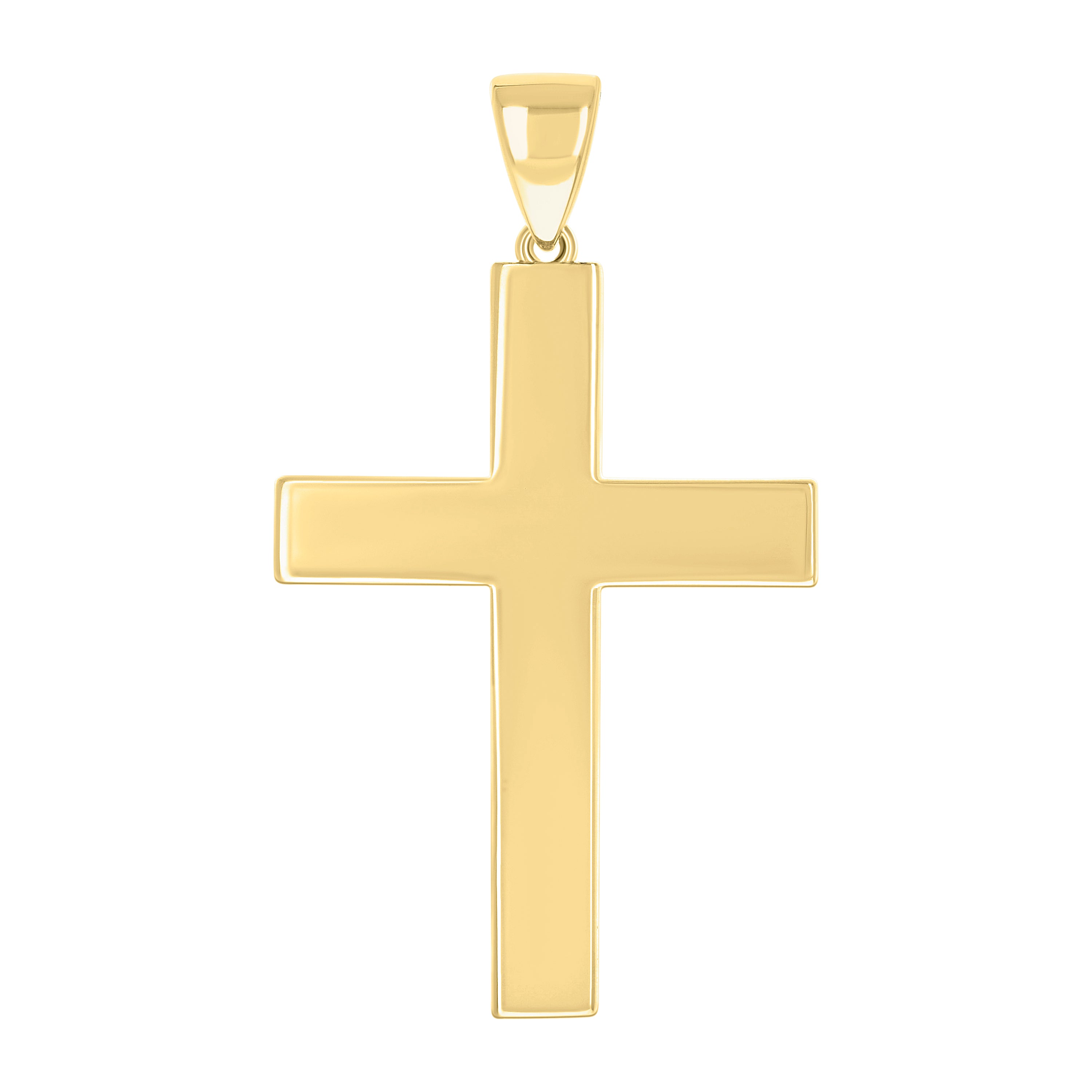 925 Sterling Silver Yellow-tone Unisex Without CZ Cross Religious Charm Pendant