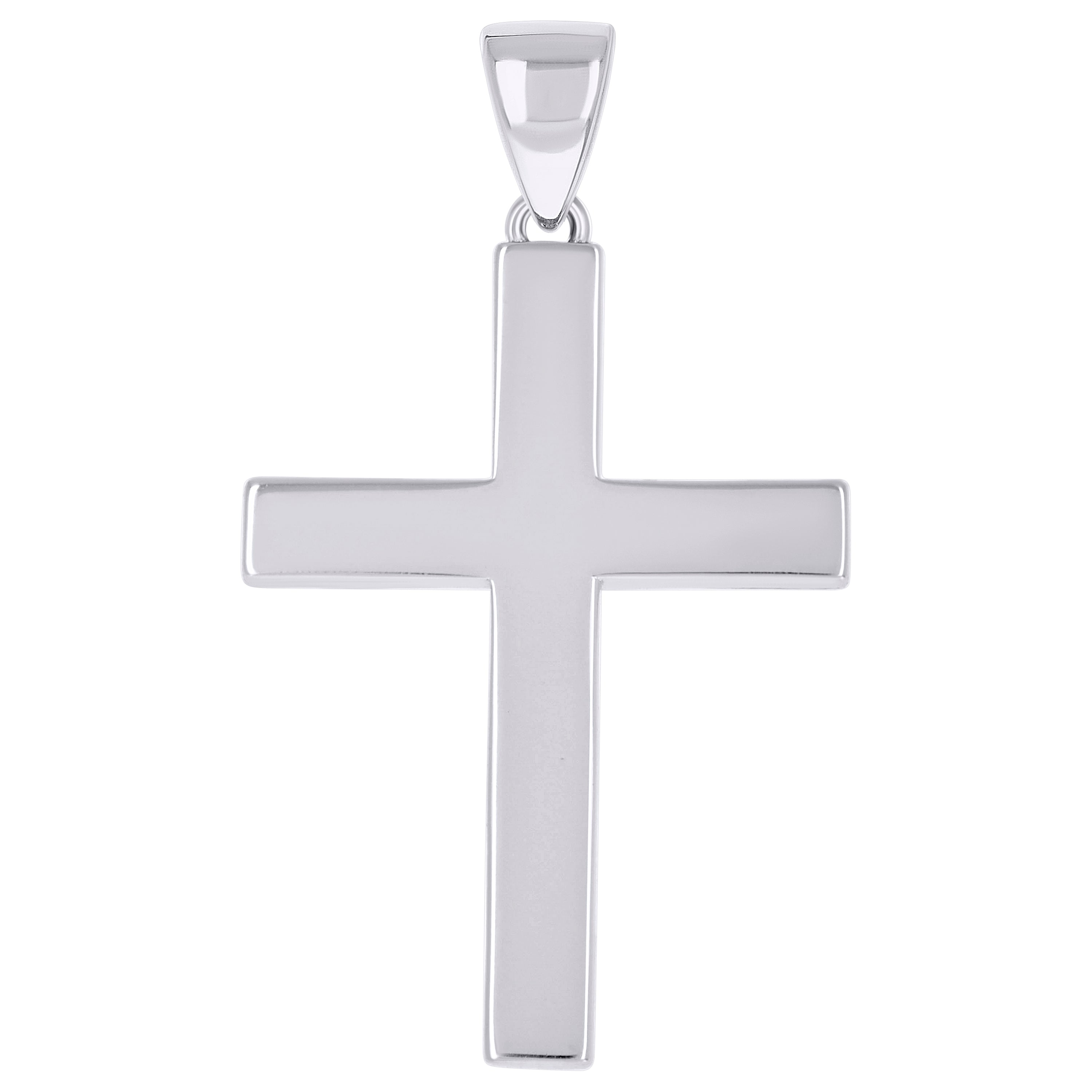 925 Sterling Silver Unisex Without CZ Cross Religious Charm Pendant
