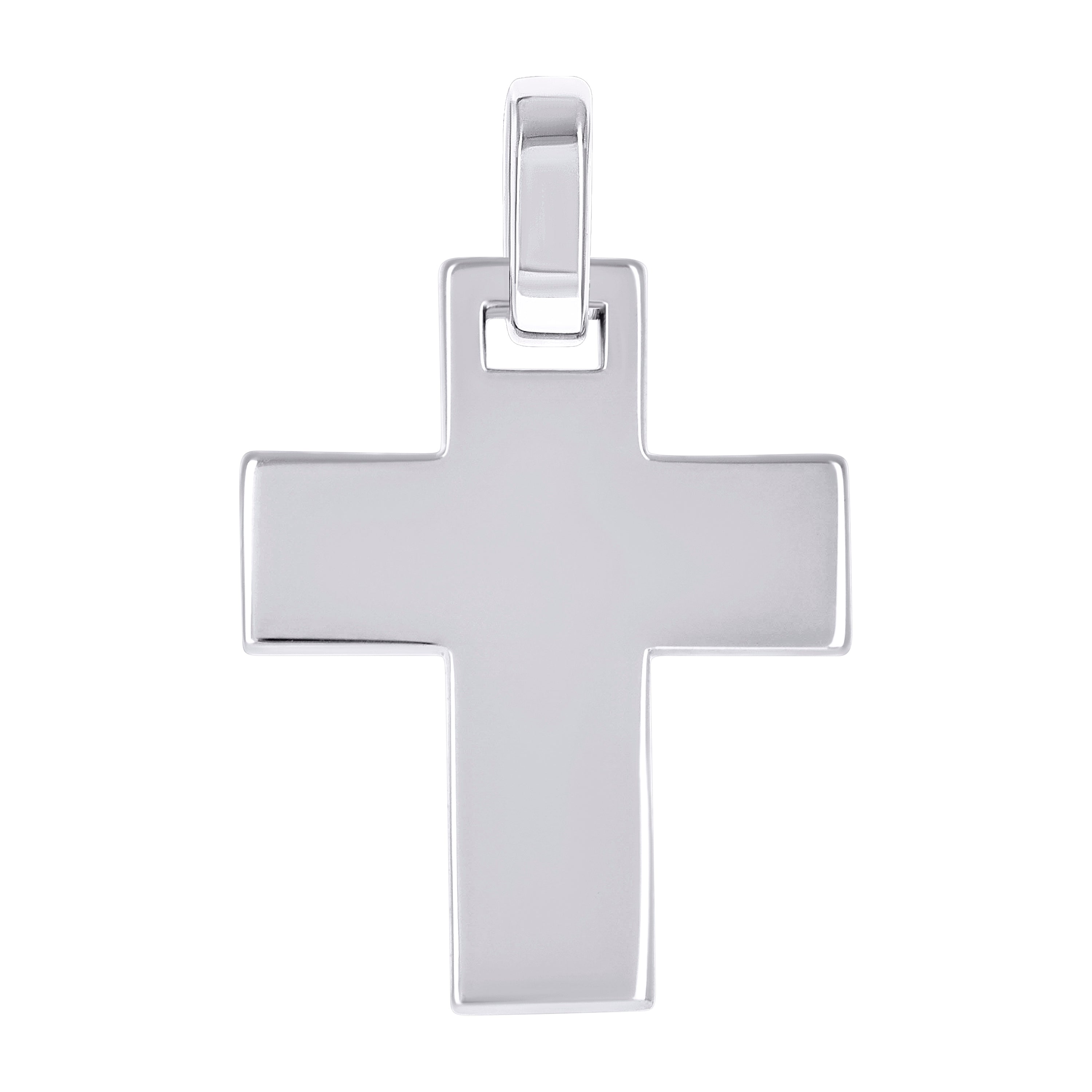 925 Sterling Silver Unisex Without CZ Cross Religious Charm Pendant