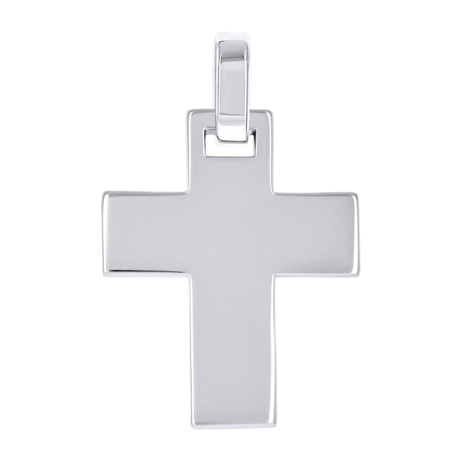 925 Sterling Silver Unisex Without CZ Cross Religious Charm Pendant