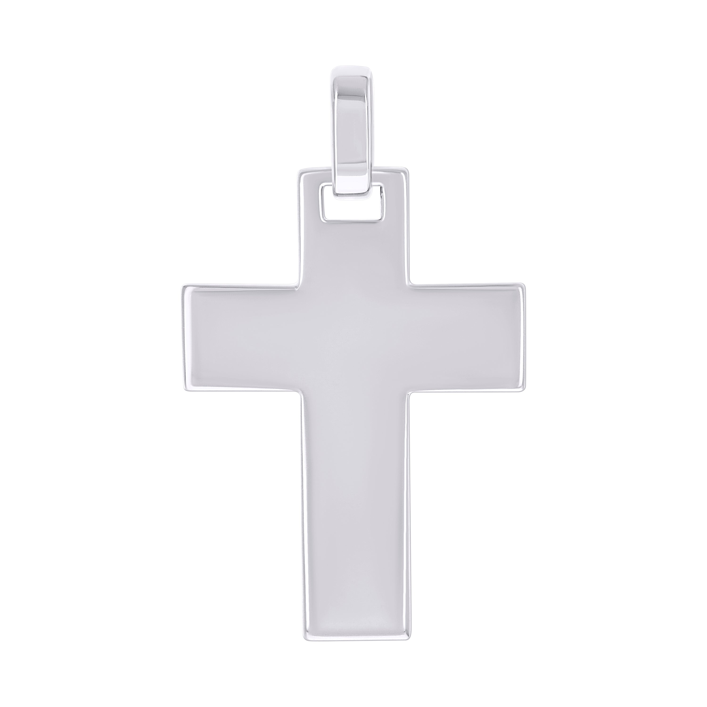 925 Sterling Silver Unisex Without CZ Cross Religious Charm Pendant