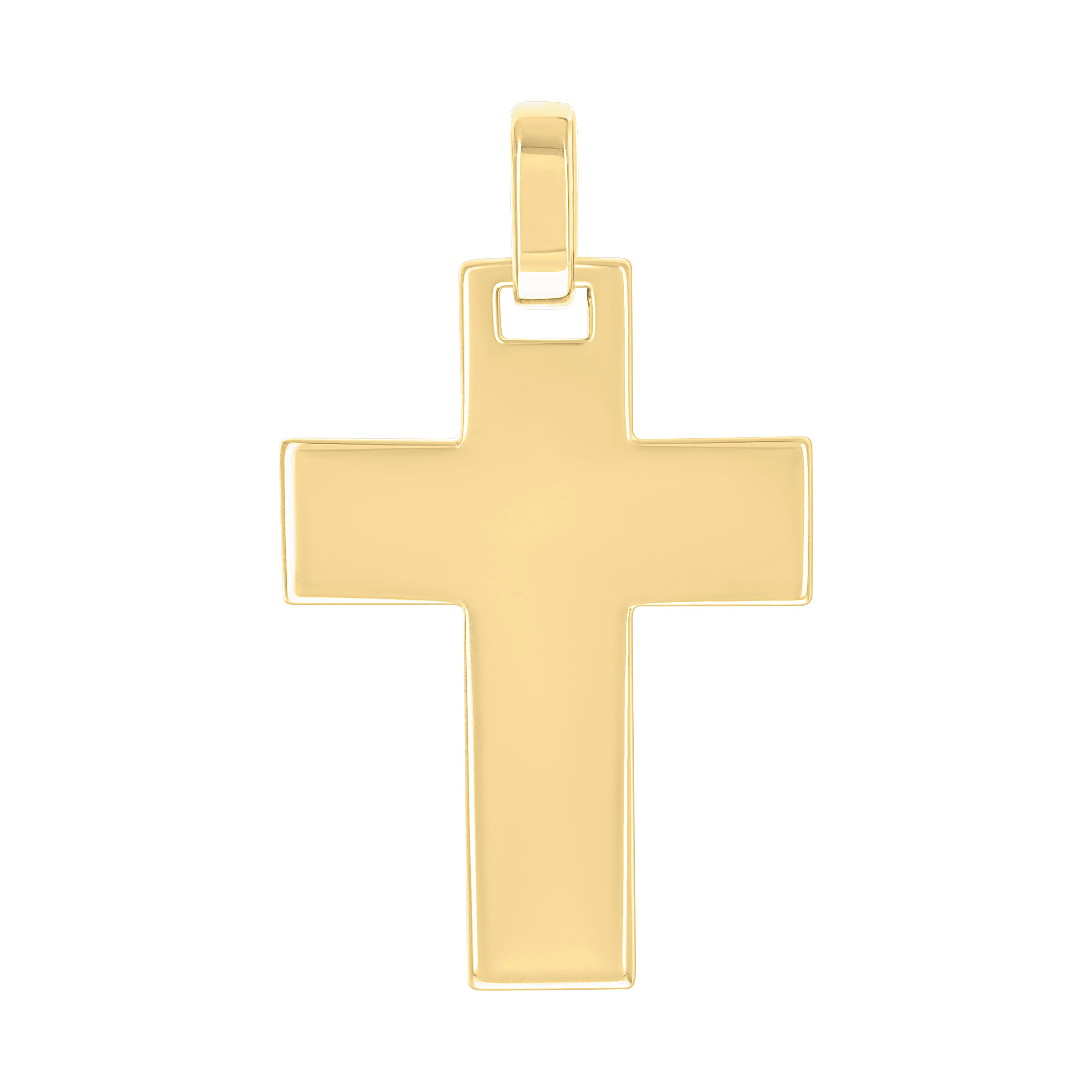925 Sterling Silver Yellow-tone Unisex Without CZ Cross Religious Charm Pendant