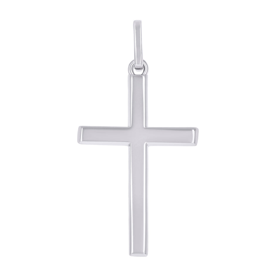 925 Sterling Silver Unisex Without CZ Cross Religious Charm Pendant