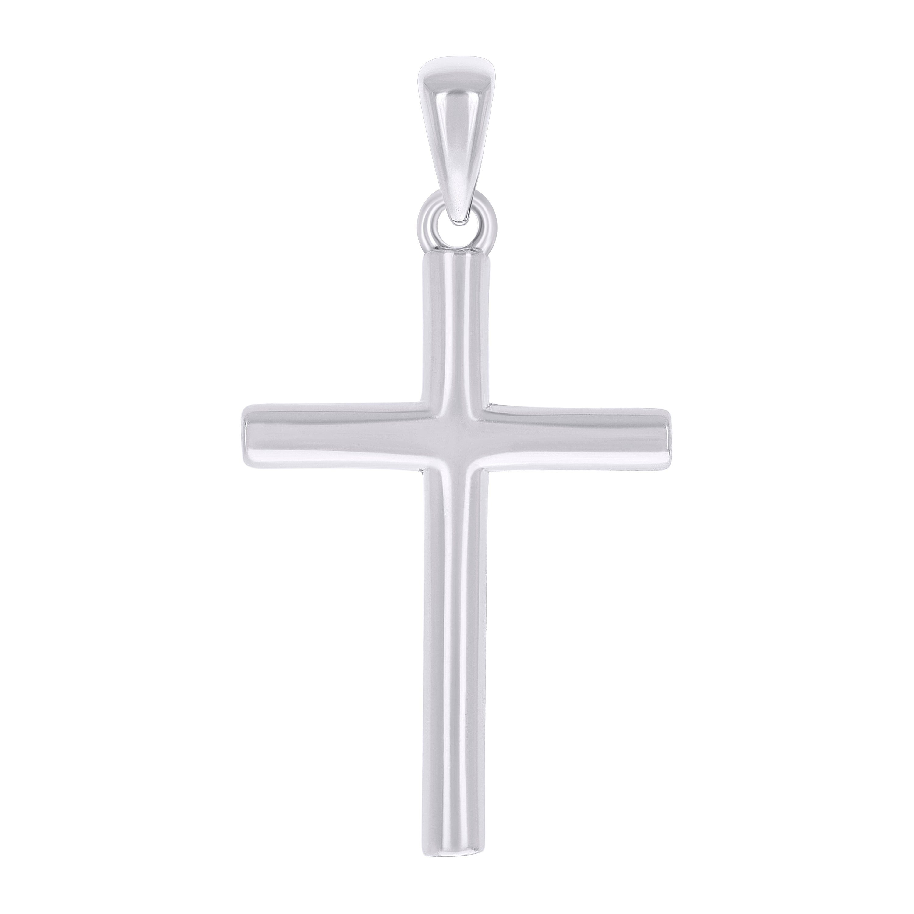 925 Sterling Silver Unisex Without CZ Cross Religious Charm Pendant
