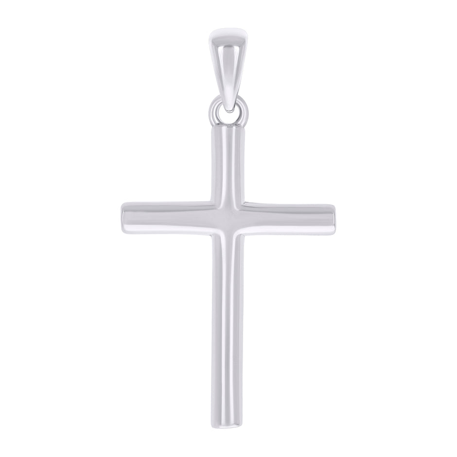 925 Sterling Silver Unisex Without CZ Cross Religious Charm Pendant