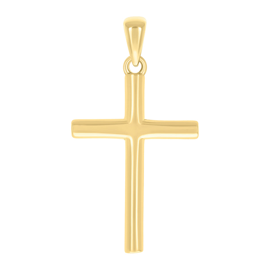 925 Sterling Silver Yellow-tone Unisex Without CZ Cross Religious Charm Pendant