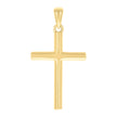 925 Sterling Silver Yellow-tone Unisex Without CZ Cross Religious Charm Pendant