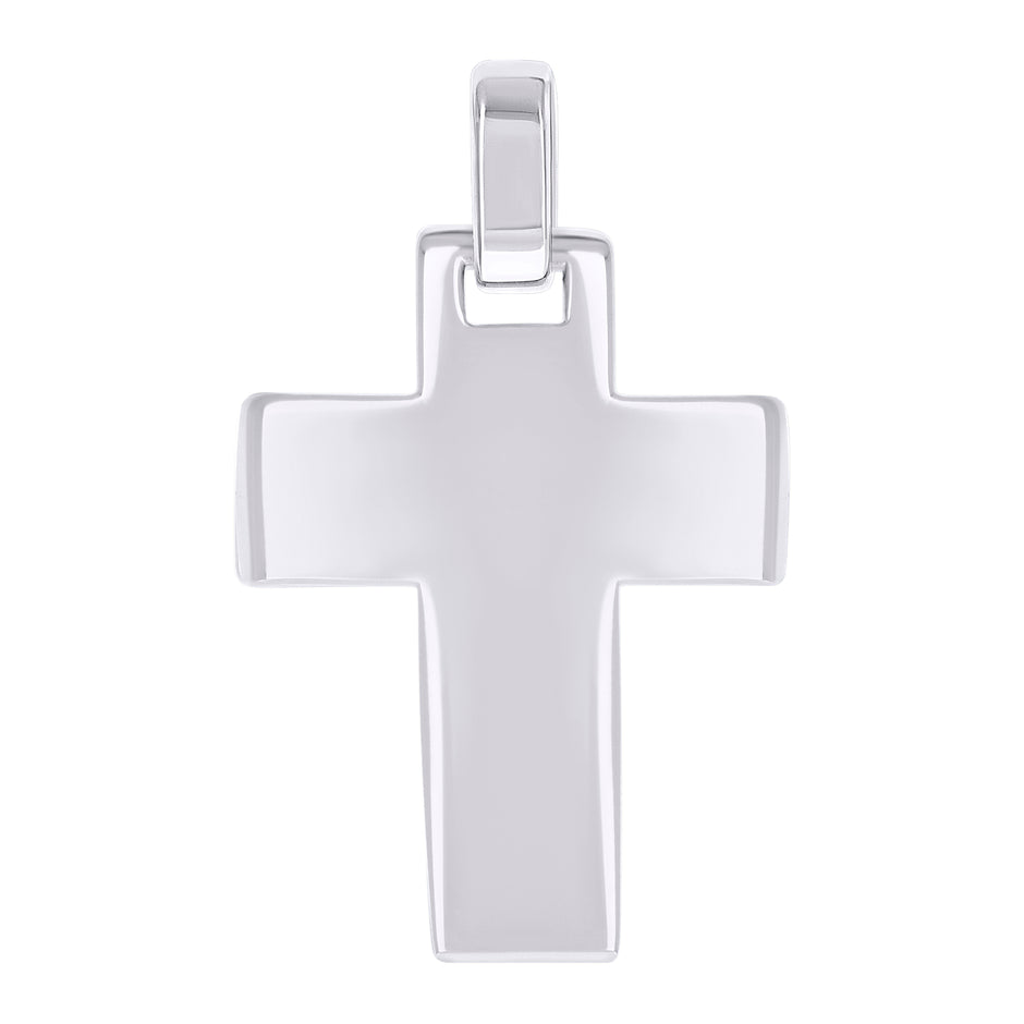 925 Sterling Silver Unisex Without CZ Cross Religious Charm Pendant