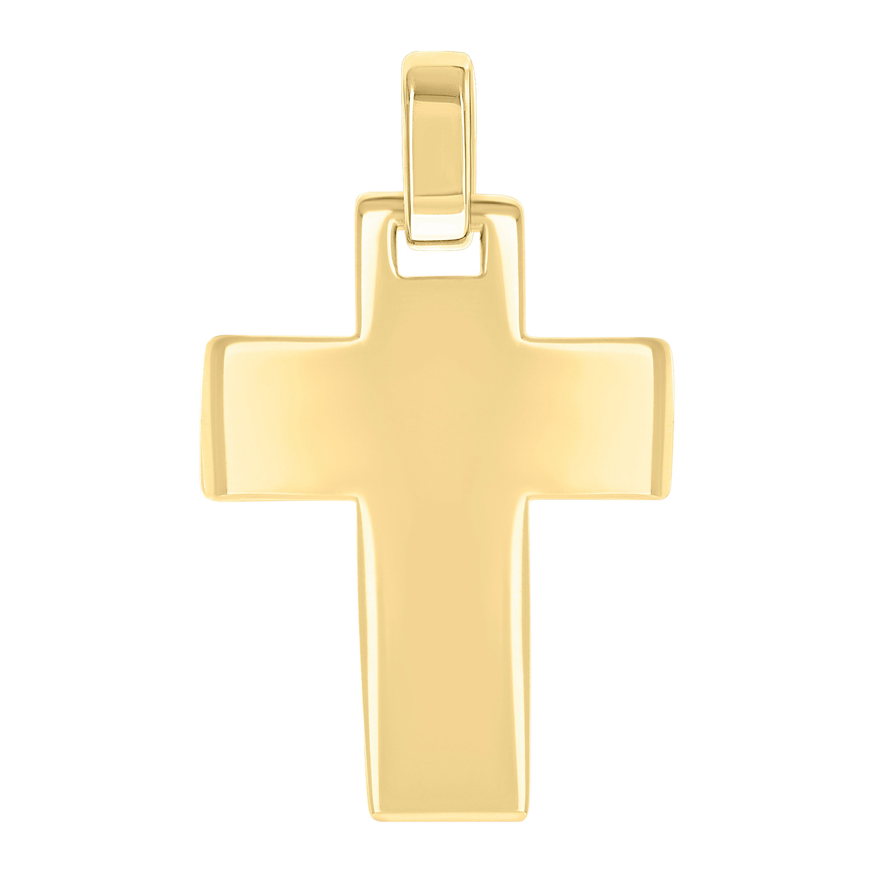 925 Sterling Silver Yellow-tone Unisex Without CZ Cross Religious Charm Pendant
