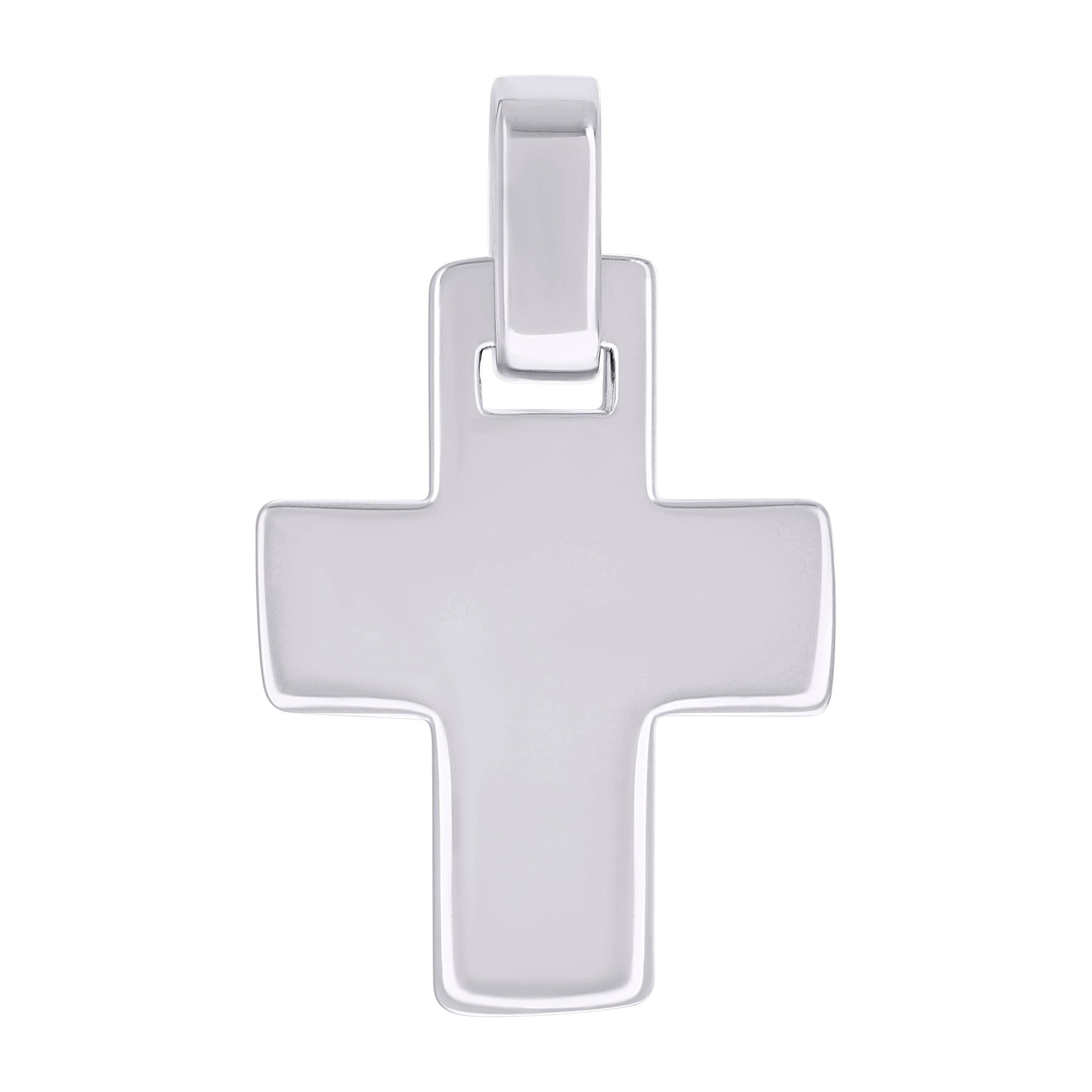 925 Sterling Silver Unisex Without CZ Cross Religious Charm Pendant