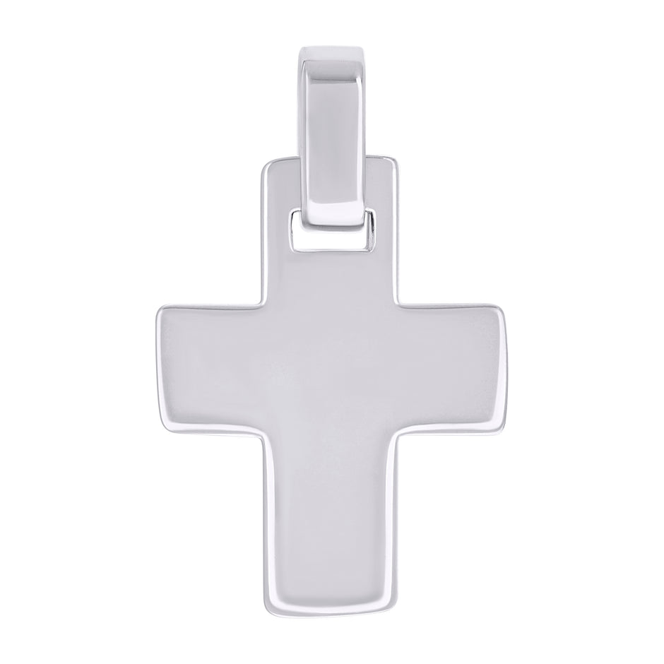 925 Sterling Silver Unisex Without CZ Cross Religious Charm Pendant