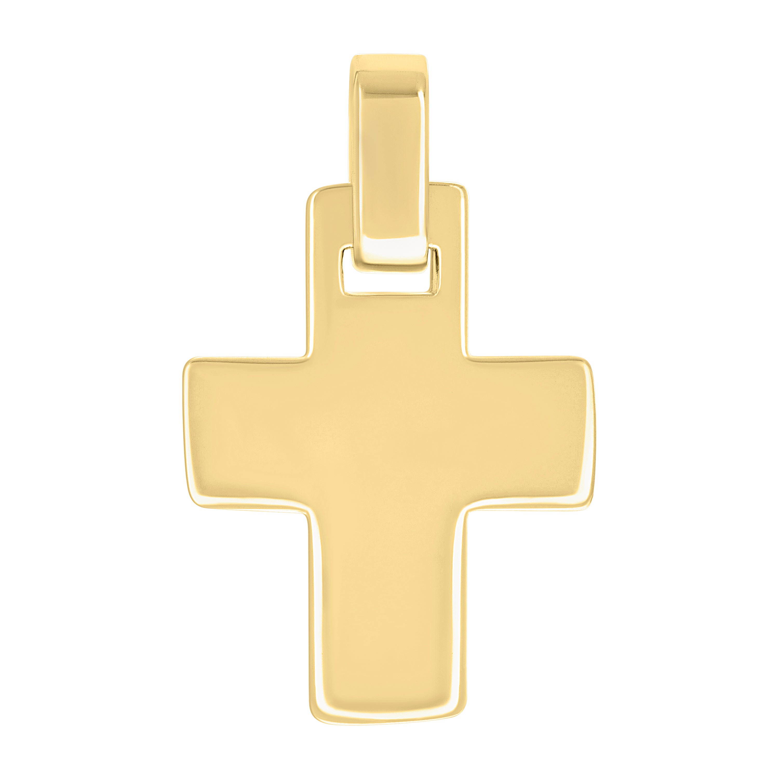 925 Sterling Silver Yellow-tone Unisex Without CZ Cross Religious Charm Pendant