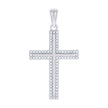925 Sterling Silver Unisex Cubic-Zirconia Cross Religious Charm Pendant