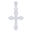 925 Sterling Silver Unisex Cubic-Zirconia Cross Religious Charm Pendant