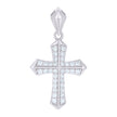 925 Sterling Silver Unisex Cubic-Zirconia Cross Religious Charm Pendant