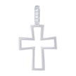 925 Sterling Silver Unisex Cubic-Zirconia Cross Religious Charm Pendant