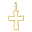 925 Sterling Silver Yellow-tone Unisex Cubic-Zirconia Cross Religious Charm Pendant