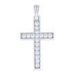 925 Sterling Silver Unisex Cubic-Zirconia Cross Religious Charm Pendant