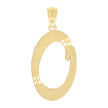 10kt Yellow Gold Unisex Diamond-Cut Initial O Charm Pendant