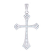 925 Sterling Silver Unisex Cubic-Zirconia Cross Religious Charm Pendant