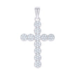 925 Sterling Silver Unisex Cubic-Zirconia Cross Religious Charm Pendant