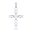 925 Sterling Silver Unisex Cubic-Zirconia Cross Religious Charm Pendant