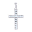 925 Sterling Silver Unisex Cubic-Zirconia Cross Religious Charm Pendant