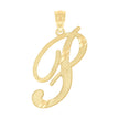 10kt Yellow Gold Unisex Diamond-Cut Initial P Charm Pendant