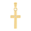 925 Sterling Silver Yellow-tone Unisex Cubic-Zirconia Cross Religious Charm Pendant