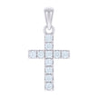 925 Sterling Silver Unisex Cubic-Zirconia Cross Religious Charm Pendant