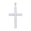 925 Sterling Silver Unisex Cubic-Zirconia Cross Religious Charm Pendant