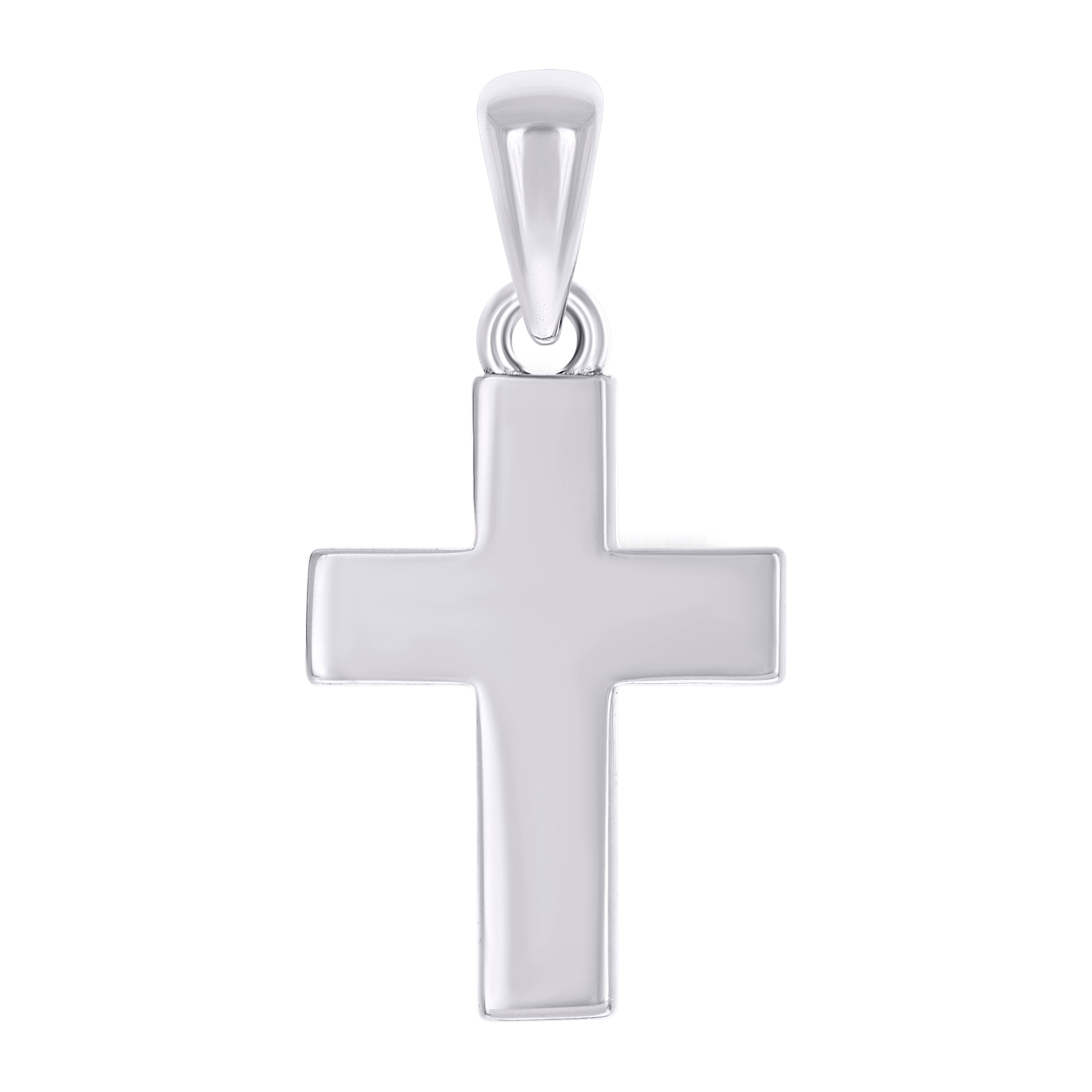 925 Sterling Silver Unisex Without CZ Cross Religious Charm Pendant