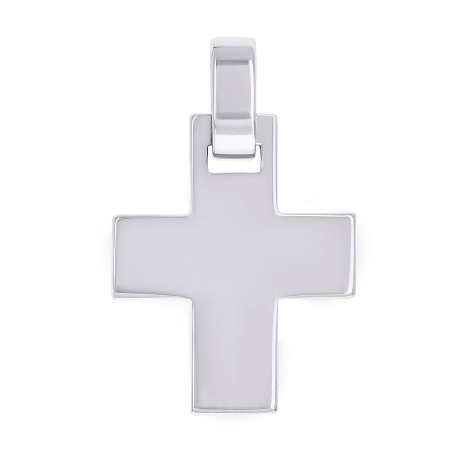 925 Sterling Silver Unisex Without CZ Cross Religious Charm Pendant