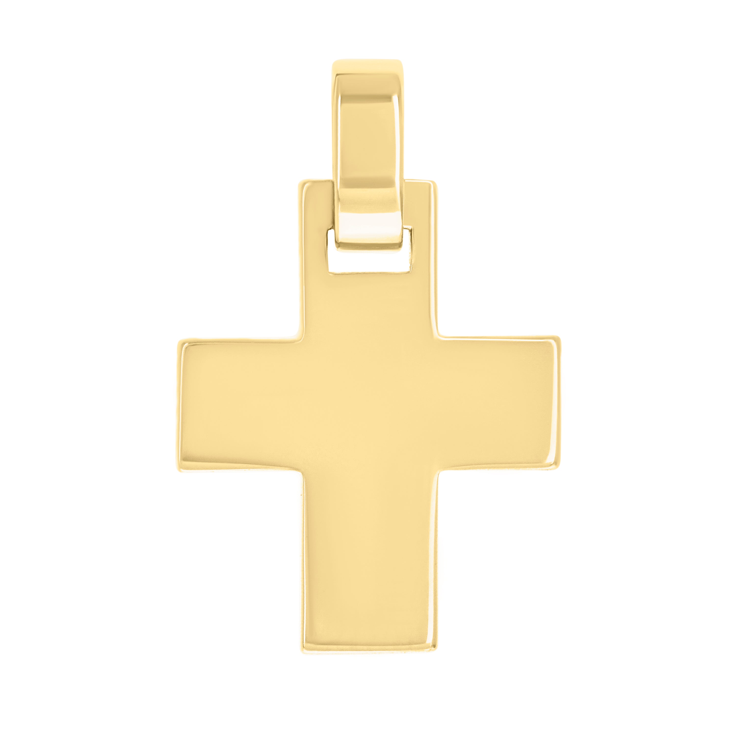 925 Sterling Silver Yellow-tone Unisex Without CZ Cross Religious Charm Pendant
