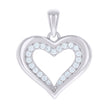 925 Sterling Silver Womens Cubic-Zirconia Heart Pendant 