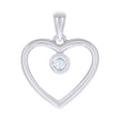 925 Sterling Silver Womens Cubic-Zirconia Heart Pendant 
