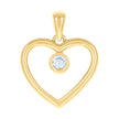 925 Sterling Silver Yellow-tone Womens Cubic-Zirconia Heart Pendant 